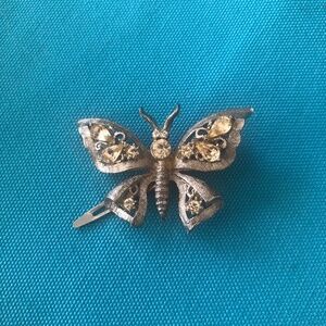Vintage 1950's Petite Butterfly Clip Brooch Hair Clip